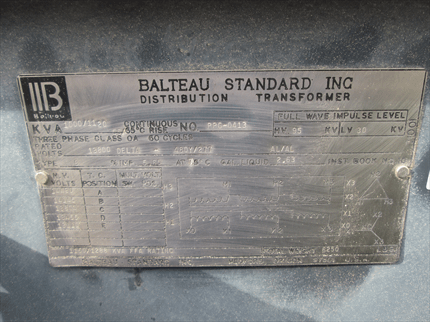1000 KVA Balteau Substation Oil Transformer
