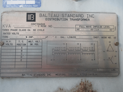 1500 KVA Balteau Substation Oil Transformer