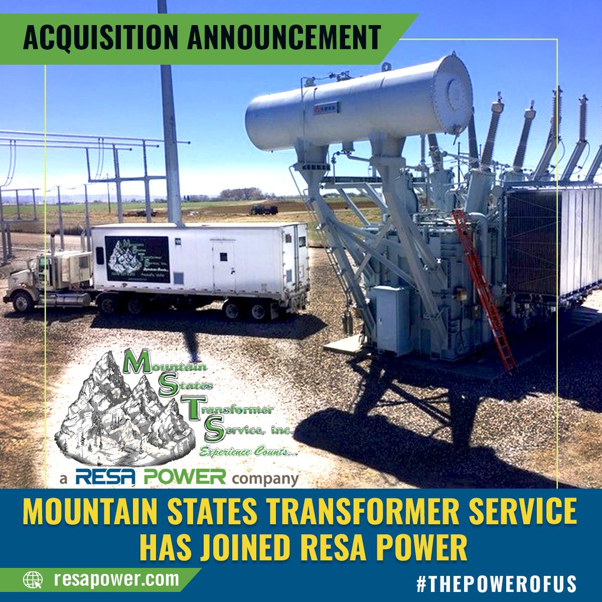 Mountain States Transformer Service has joined RESA Power